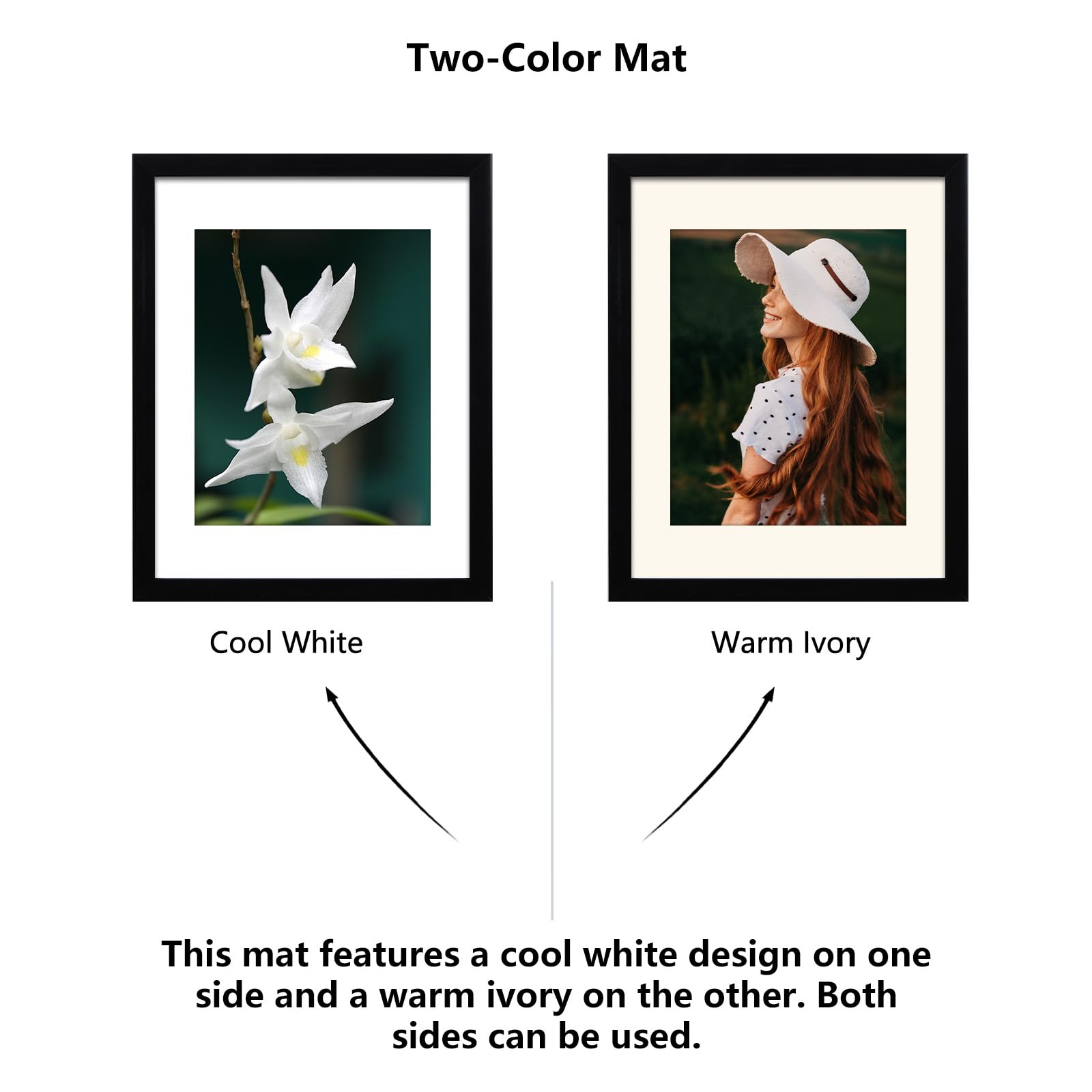 CORE ART 11x14 Picture Frame, Black Picture Frames 8x10 with Mat or 11 x 14 without Mat for Wall or Tabletop Display, 2 Pack